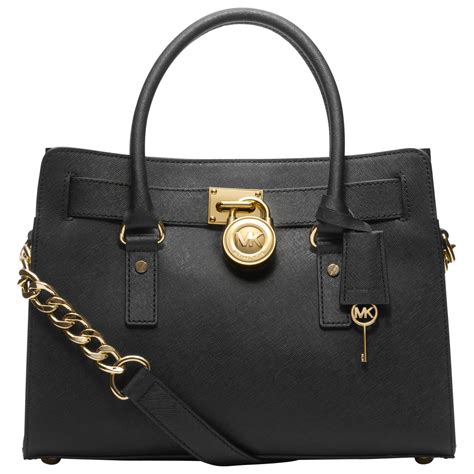 michael kors hamilton satchel black silver hardware|Michael Kors Hamilton large bag.